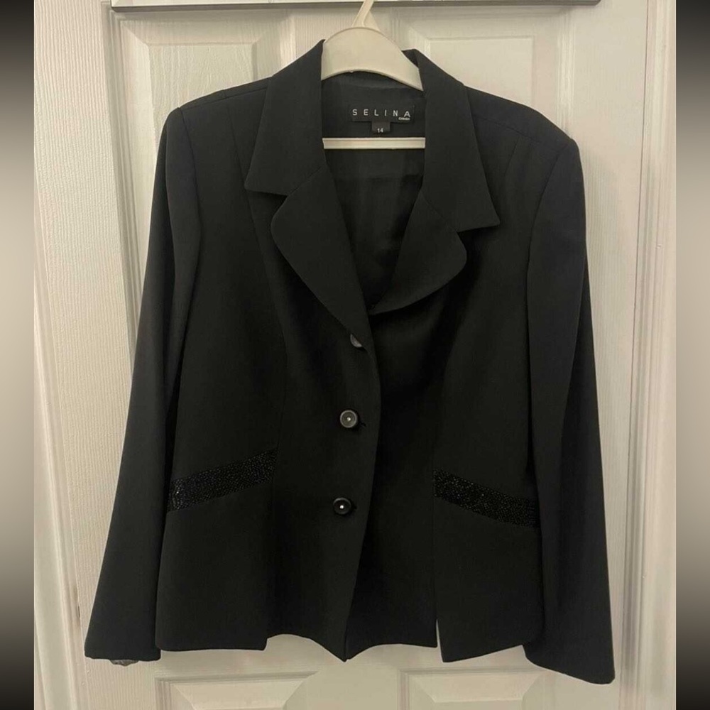 Selina Black Blazer with sparkles